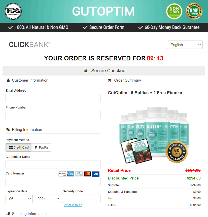 GutOptim Checkout
